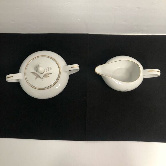 kaysons fine china golden rhapsody bellflower cream and sugar coffee tea set - Picture 7 of 10